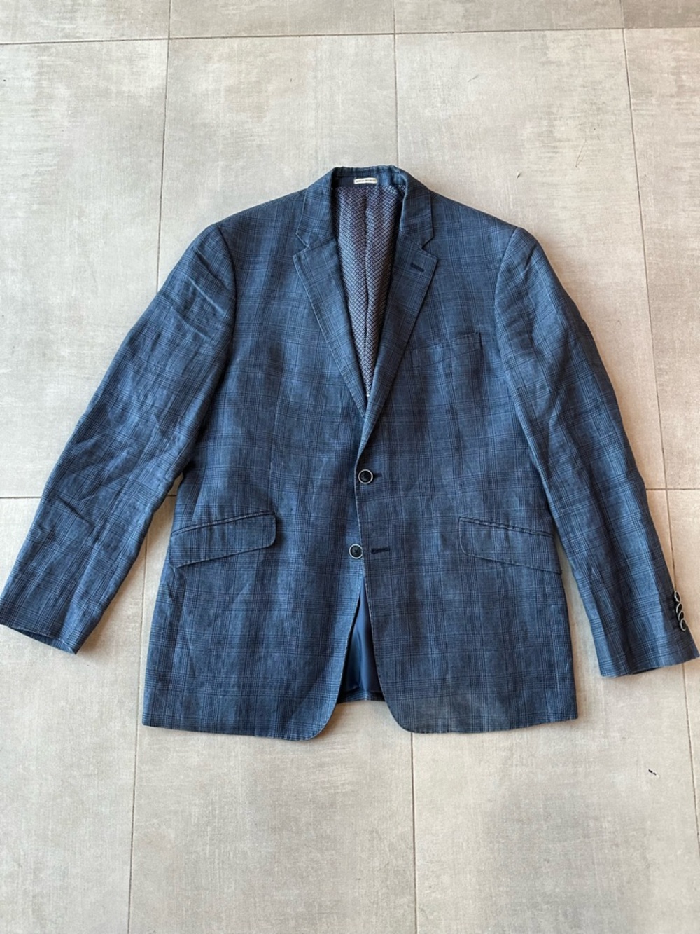 Joseph Abboud 100% Linen Men's Navy Textured Two-Button Sport Coat - 42R